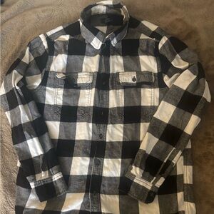 George Black & White Plaid Button-Down Shirt